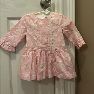 NWT Mayoral Dress with Pink Pattern and Lace Detailing